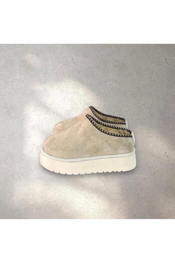 FURIA SHOES Women's Platform Fur Suede Slippers
