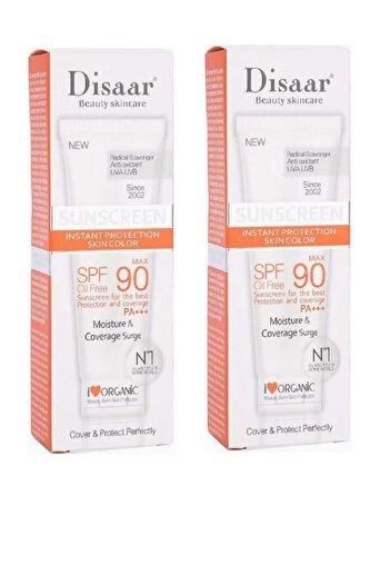 Disaar Pack Of 2 Pieces Sunscreen Instant Protection Foundation SPF 90 2X40g