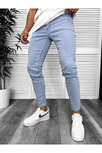 dehaine Blugi barbati slim fit, albstri, uni, 548