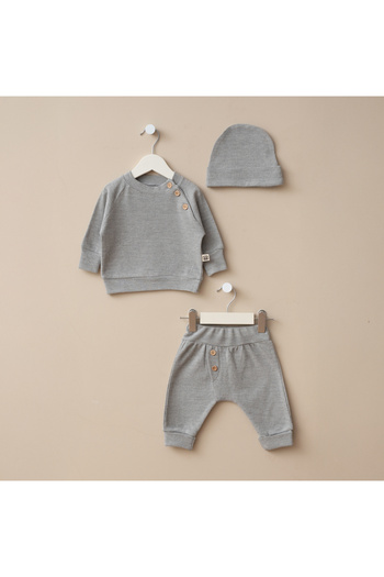 Minimus Baby Boy Newborn Cotton Minimalist Style Sweatshirt and Pants Set Gift