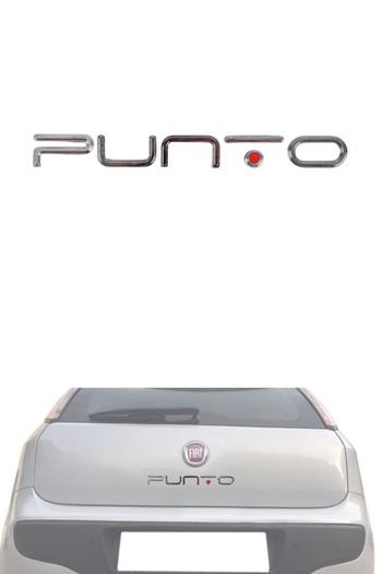 MEFAUTO Fiat Punto Compatible Rear Trunk Lettering Emblem with Red Dots