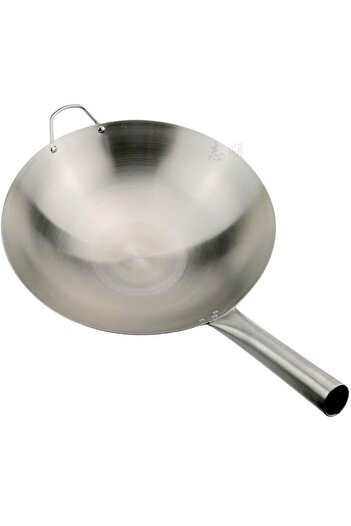 Smart Kitchen 45cm Stainless Steel Wok Frying Pan Non-Stick Pan for Induction Gas Hob with Stay-Cool Handles