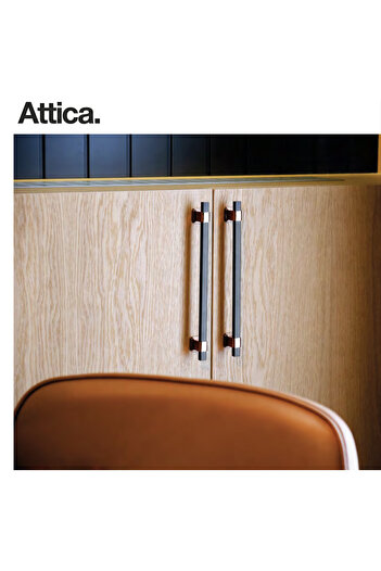 Özen Metal Özen Attica Chrome Black 224mm Metal Furniture Handle.