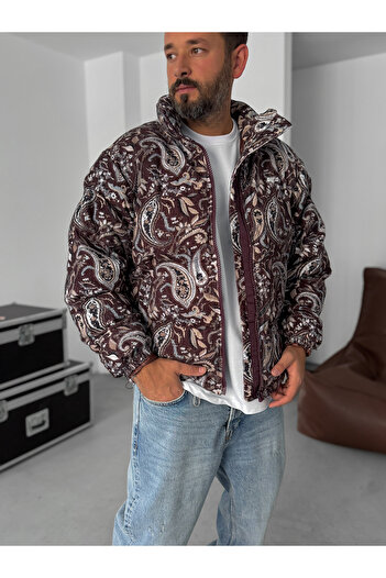BYBASICMAN Brown Patterned Velvet Coat G-5776/1