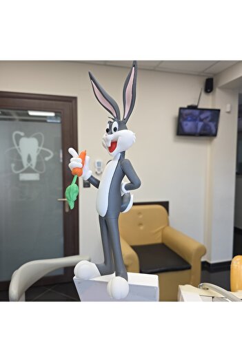 HasFar Tech Bugs Bunny 30 cm Gray Rabbit Decorative Figure – 3D Printing Collectible Figurine