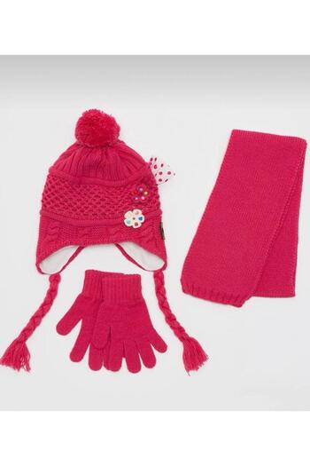Wearflawless Set of 3 Girls' Scarf, Beanie, Gloves Set