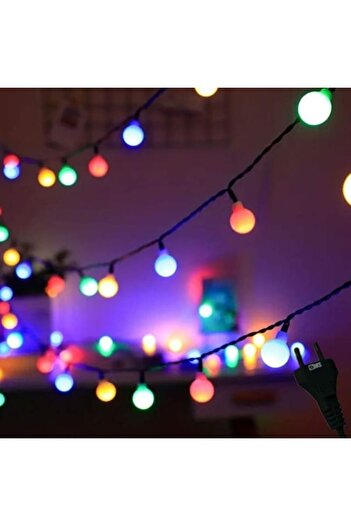 OEM Christmas Lights- Linear Garland, Plug-in, 8 Light Modes, 8M, 80 LEDs, Multicolor, Black Wire