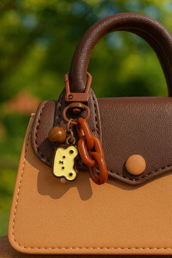 Jaida Moda Brown Teddy Bear Figured Chain Bag Charm and Keychain – for Women and Children