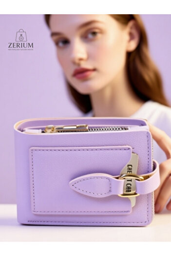 ZERİUM Stylish and Convenient Soft Soft Pu Leather 9-Compartment Trendy Women's Card Holder & Wallet