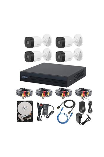 DAHUA Dahua High-Quality Surveillance Camera Set - 4 Outdoor Cameras with Connections Included