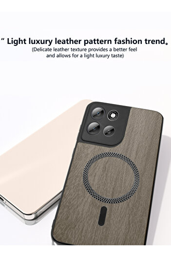 Wtech Motorola Moto G56 5G 2025 Wood Texture Strong Plus Shell Shockproof Magsafe Hard PC Rear Case Cover