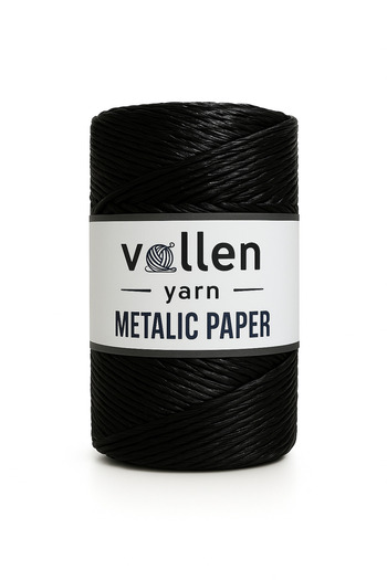 vollen yarn Premium Metallic Paper Thread, Shiny Bag Thread, 200 Gr - 320 M, Silvery Metallic Thread, Metallic Evening Dress Thread