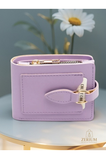 ZERİUM Stylish and Convenient Soft Soft Pu Leather 9-Compartment Trendy Women's Card Holder & Wallet