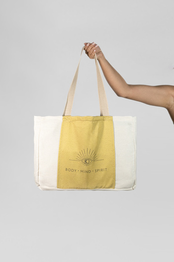 The Lycos ''Yoga Body Mind Spirit''''Canvas Tote Shoulder and Pilates Bag''