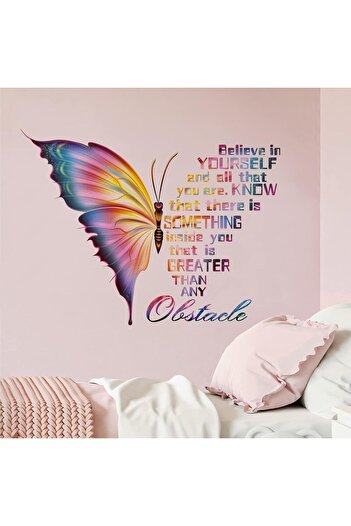 Al Raied ARS® Butterfly Believe in Yourself All That You Are Inspirational Quote Wall Decals Stickers
