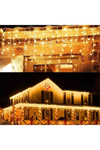 ChristmasWorld PACHET 2X Instalatie Franjuri 12 Metri, 300 Becuri LED Warm White