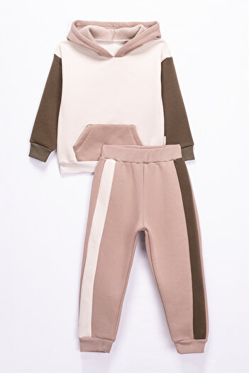 Lamonde Hooded Tracksuit Set 3 Thread Ribbed 2-5 Years Old