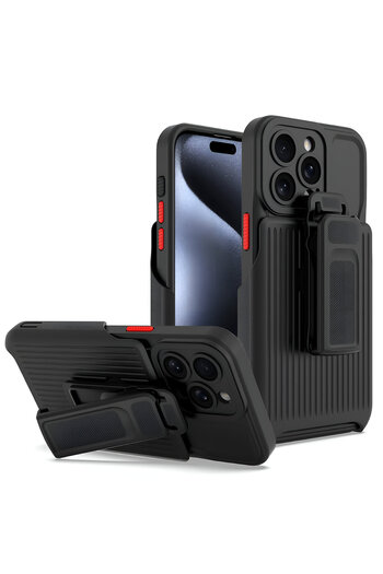 HYPERSOFT iPhone 12 Pro Max (6.7 Inch) Compatible Belt-Mountable 360 Degree Rotatable Stand Outdoor Tank Case