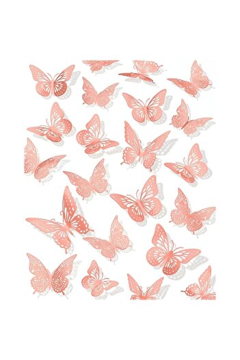 Generic Hui Dahui 3D Butterfly Wall Decor, Pink Butterfly Decorations, 3 Styles 3 Sizes Removable Butterfly