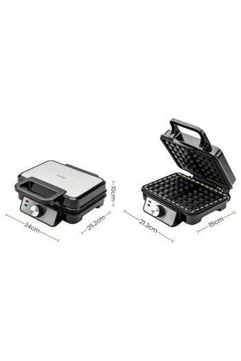 Huslog Waffle Maker, 1200W, 2 waffles, temperature control, non-stick surface, Cool Touch handle, bl