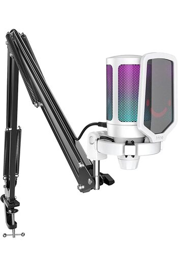 Generic Streaming USB Microphone Kit, PC Condenser RGB Mic Compatible with PS4/PS5, Plug & Play for Music Re