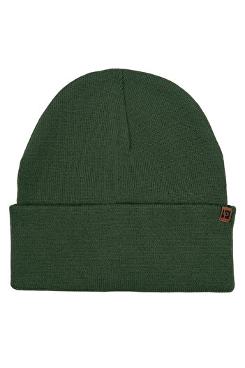 Sofist İstanbul Warm Green Unisex Basic Beanie Lp Collection Folded Warm Green Ribbed Knit Classic Beanie