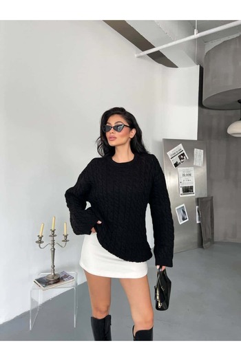 Pulli Collection Πλεκτό πουλόβερ με χοντρό πλέγμα