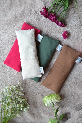 moonzy - minimalist & cozy Natural Black Wheat Eye Rest Pillow – Washable Muslin Cover