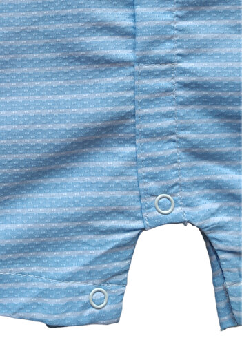 Dumledo Blue Striped Polo Neck Baby Boy Barbatöz Jumpsuit