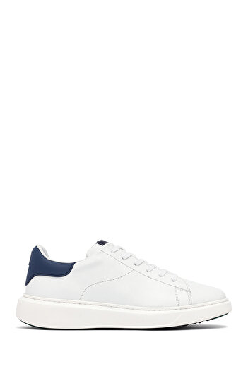 Derimod Men's White Lace-Up Thick Soled Leather Sneaker 25Wfd685318