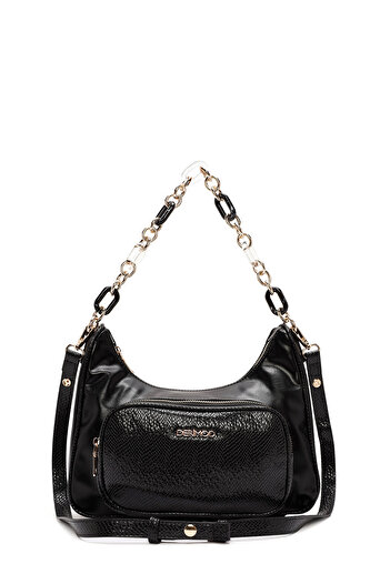 Derimod Women's Black Double Strap Shoulder Bag 25Wbd282314
