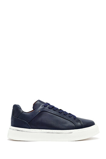 Derimod Men's Navy Blue Lace-Up Thick Soled Leather Sneaker 25Wfd685218
