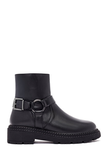 Derimod Women's Black Zippered Thick Soled Boots 25Wfe251018