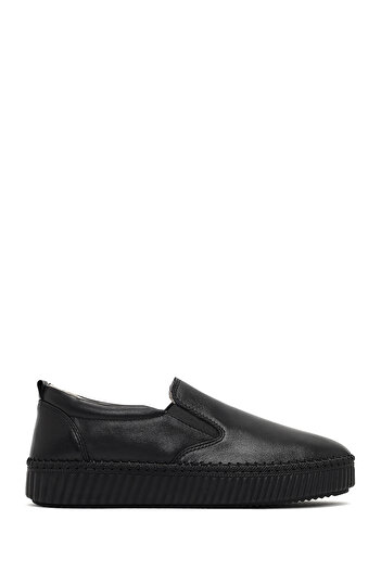 Derimod Women's Black Thick Soled Leather Comfort Shoes 25Afd501318