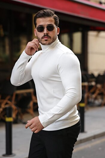 Wear Up Men's Turtleneck Modal Fabric Stretchy Sweater