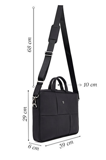 Derimod Men's Black Leather Laptop Bag 25Sbd330018