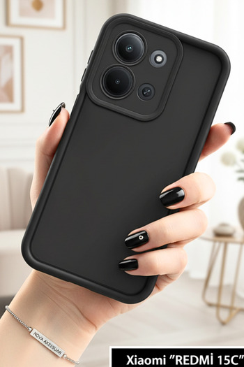 cepmoda Xiaomi'Redmi 15C' Phone Case |   3D Protruding Thick Design Smooth Texture - Black