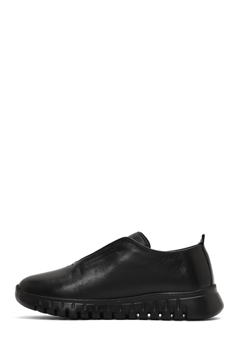 Derimod Women's Black Thick Soled Leather Comfort Shoes 25Afd501218