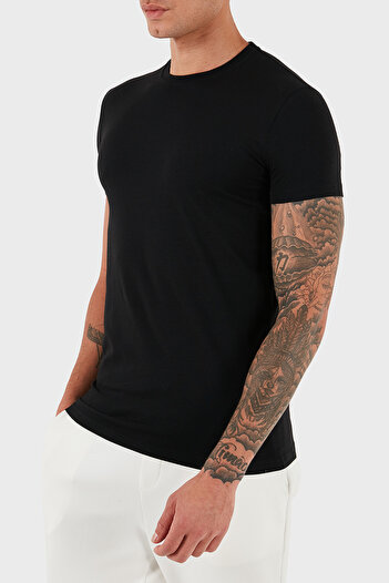 DSquared2 Pamuklu Slim Fit Bisiklet Yaka T Shirt Erkek T SHİRT DCM380020 01