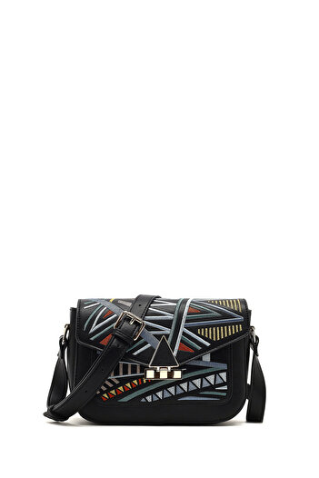 Derimod Women's Black Printed Crossbody Bag 25Abd260826