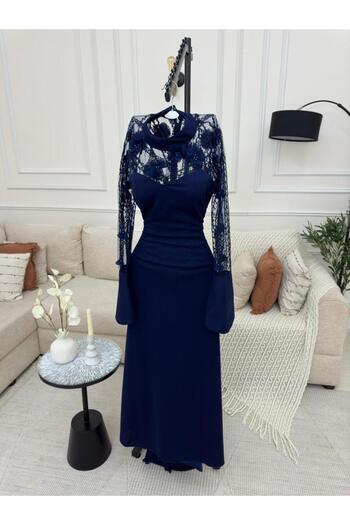 anwar alealam Attractive navy blue evening dress