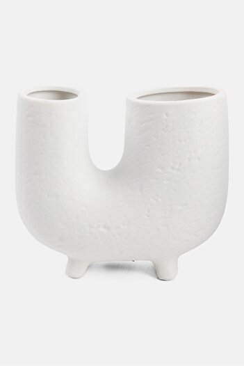 Muy Mucho Ceramic Modern Vase, White