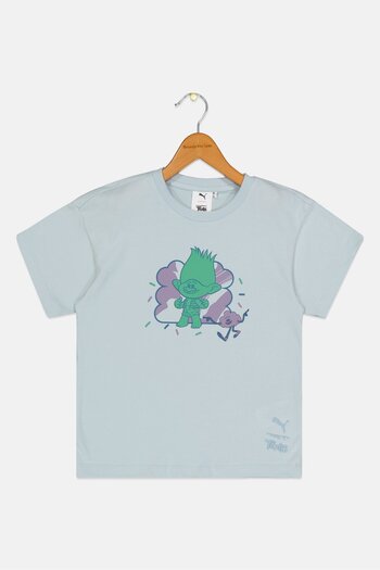 Puma Dream Works Kids Boy Short Sleeve Trolls T-Shirt, Frosted Blue