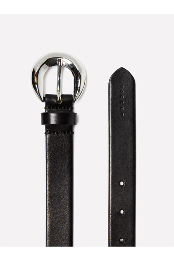 Sisley Women's Black 100% Leather Buckle Belt