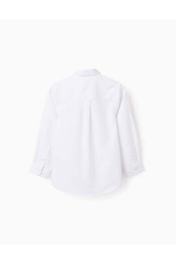 Ziddy Shirt in Cotton Oxford for Boys, White