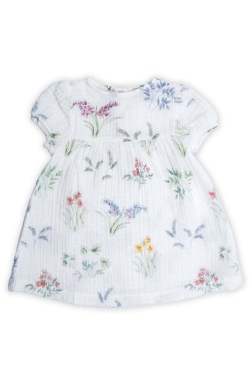 Ozmoz By Mukadder Özden 100% Cotton Floral Print Summer Baby Dress