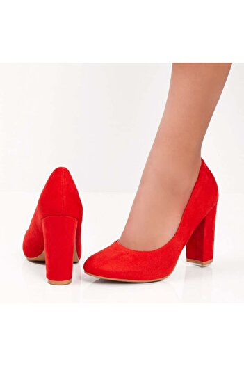BMoD Women's red shoes with a block heel MOD05949