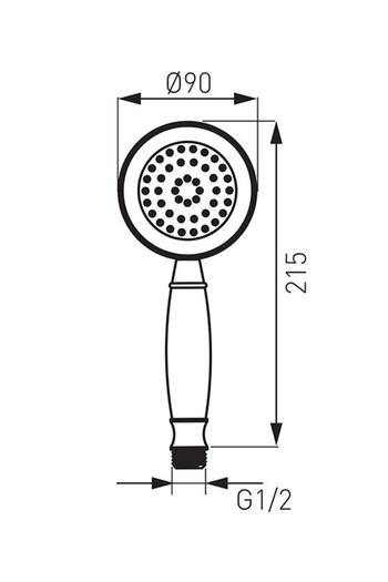 Other Retro shower head handle made of plastic
