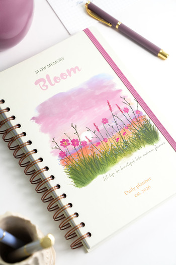 Matt Notebook 2026 Year Daily Spiral Agenda 16X24 cm - 12 Months Landscape