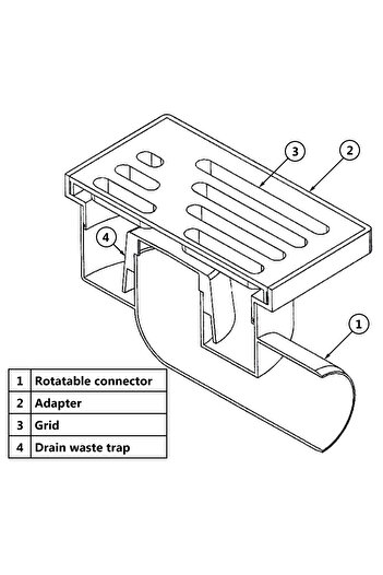 Other Sewer drain grate, stainless steel grate, 150x150 mm, side outlet
